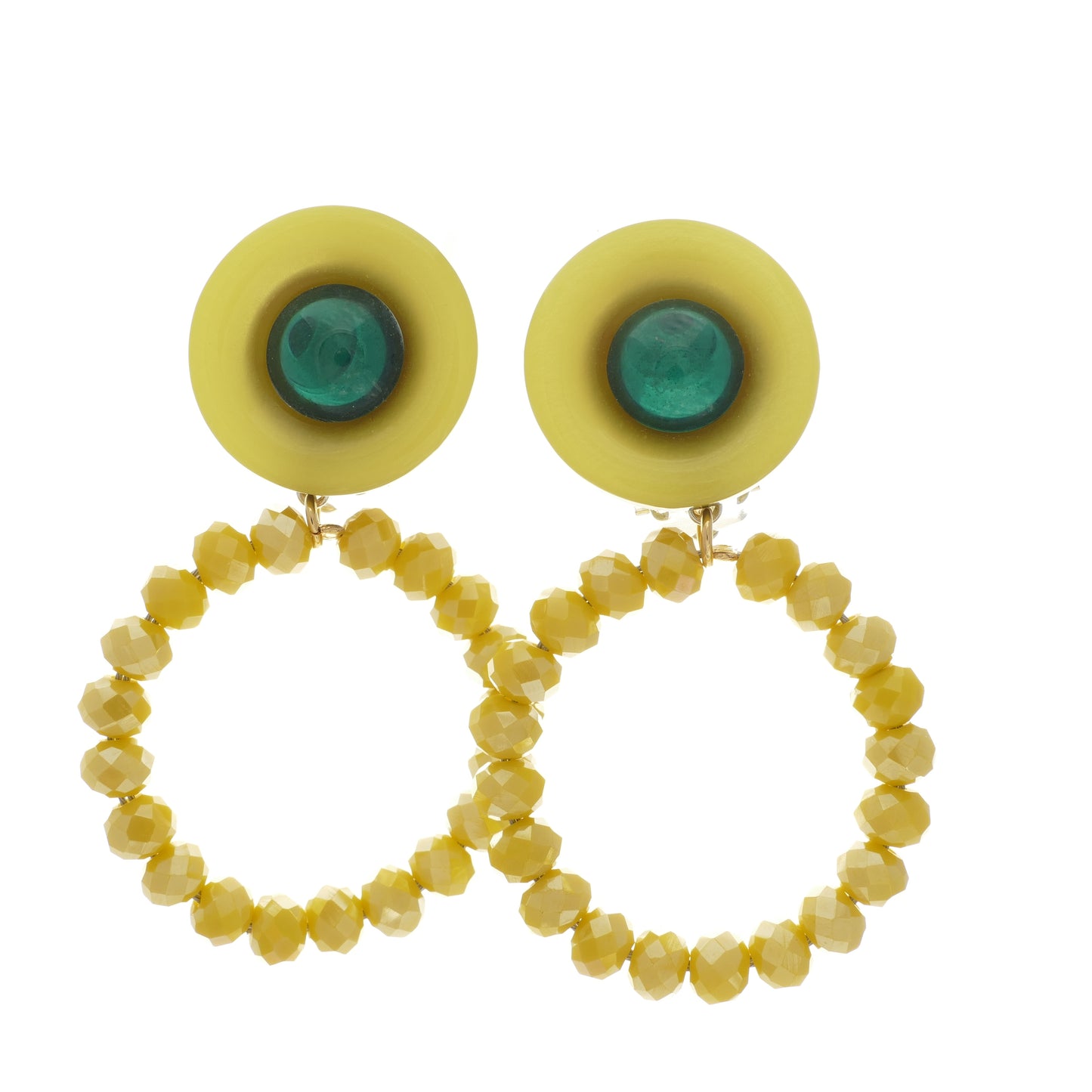 Carla Ohrringe Ohrclips Creole Mit Gelb Perle