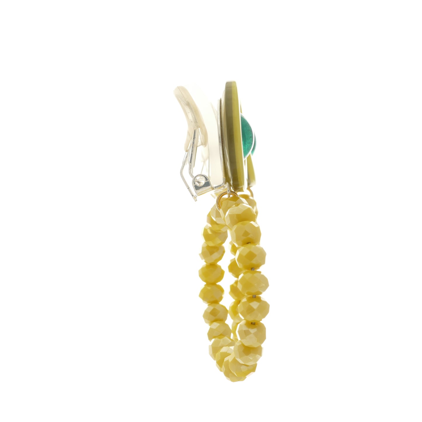 Carla Ohrringe Ohrclips Creole Mit Gelb Perle