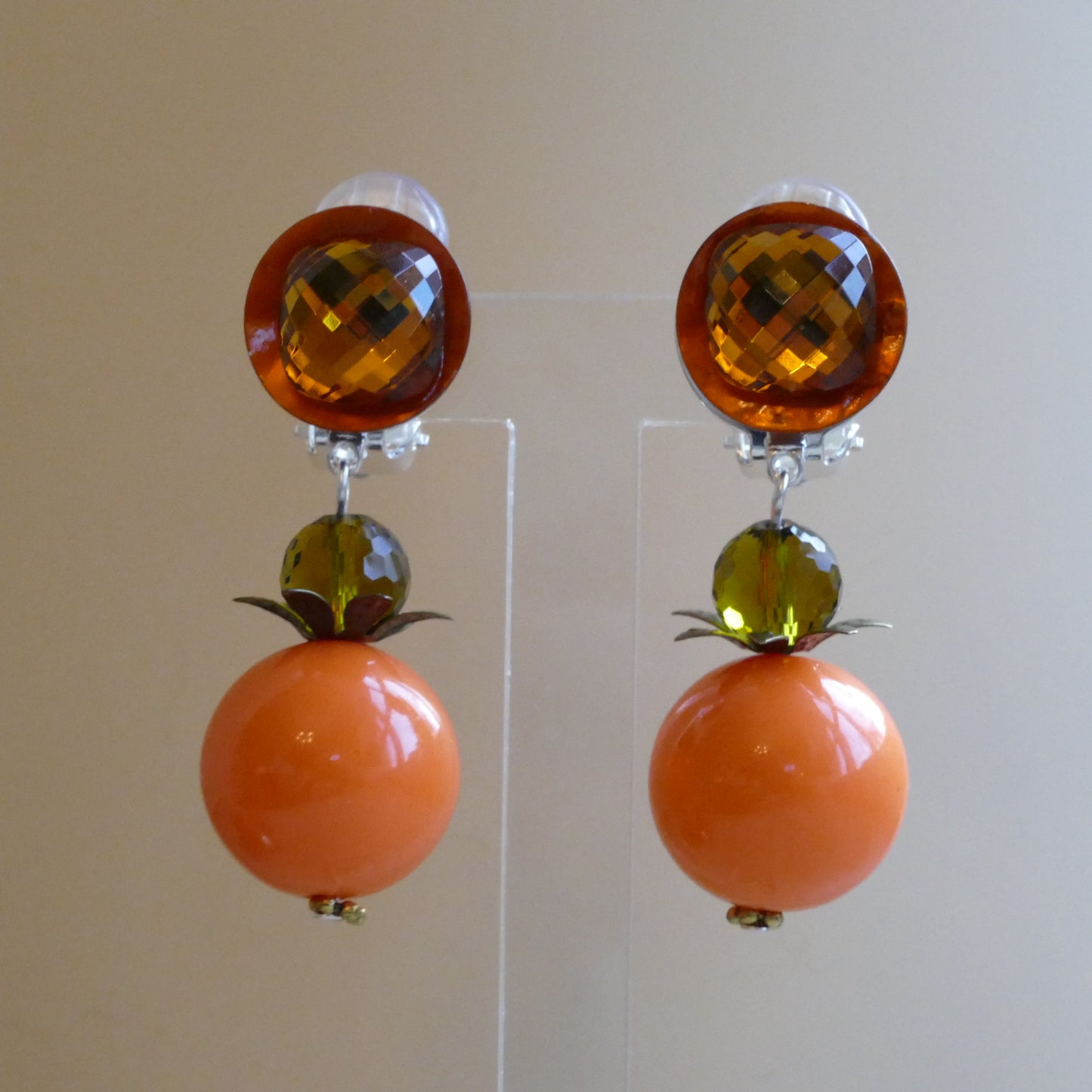 Ohrclips Cremon Orange Perle