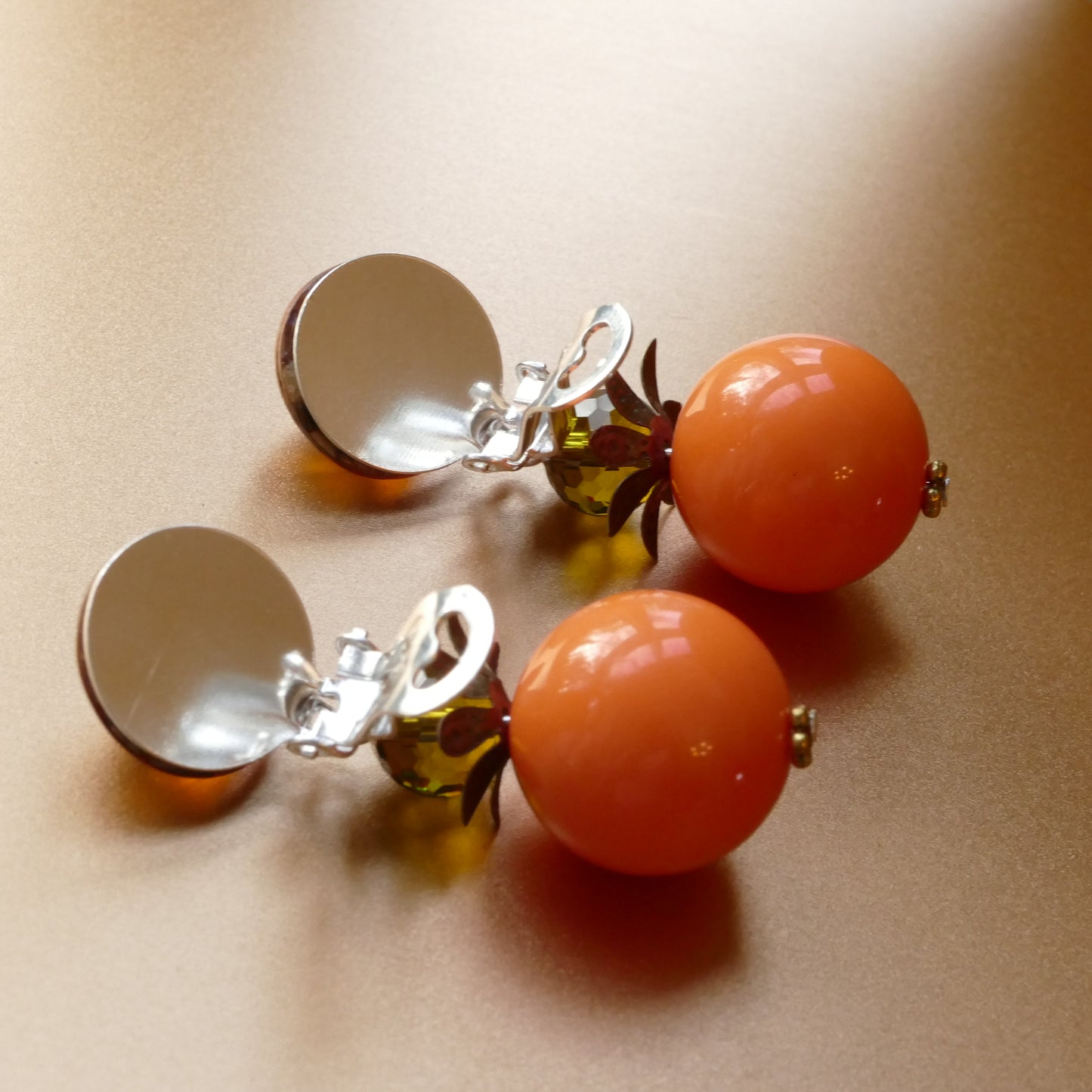 Ohrclips Cremon Orange Perle