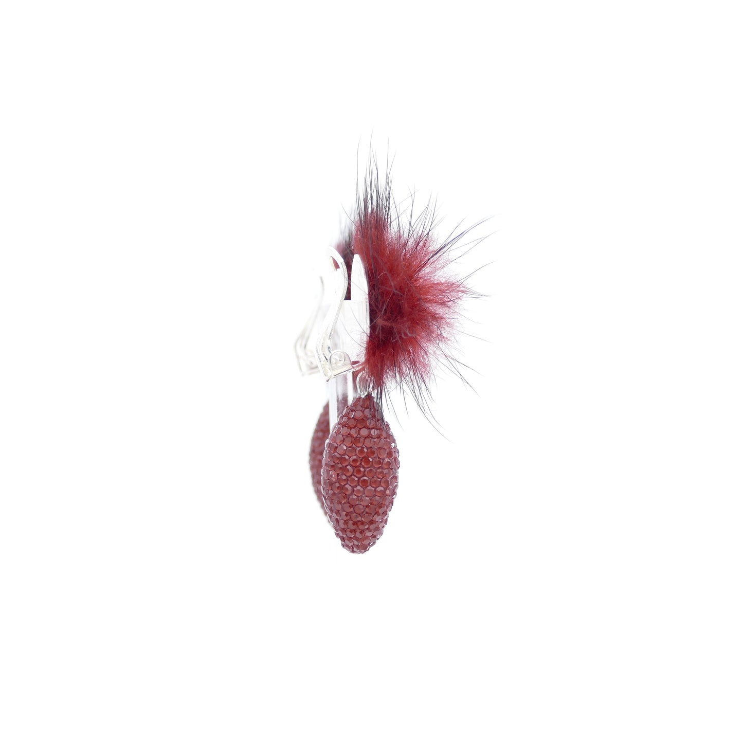 Danara Ohrringe Ohrclips Rot Perle