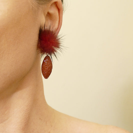 Danara Ohrringe Ohrclips Rot Perle