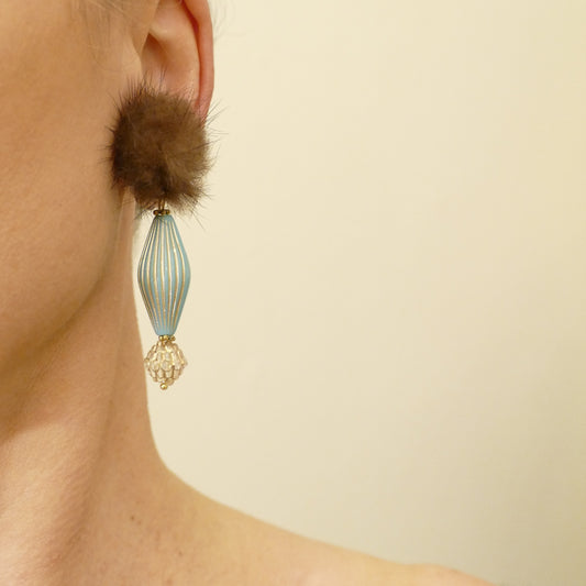 Türkis Ohrringe Ohrclips Mit Gold Perle