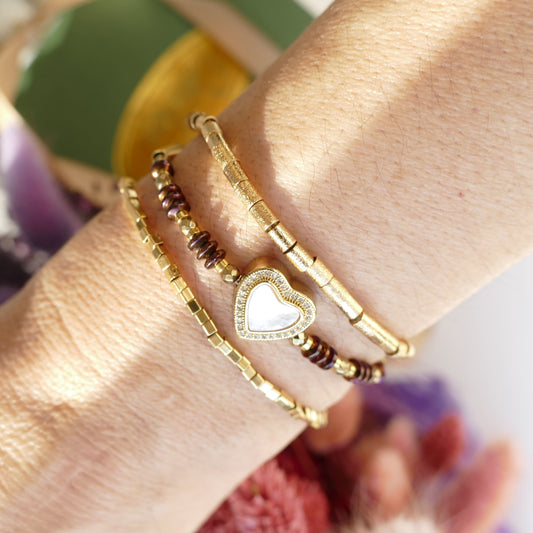 Elara Herz Perlmutt Armbänder