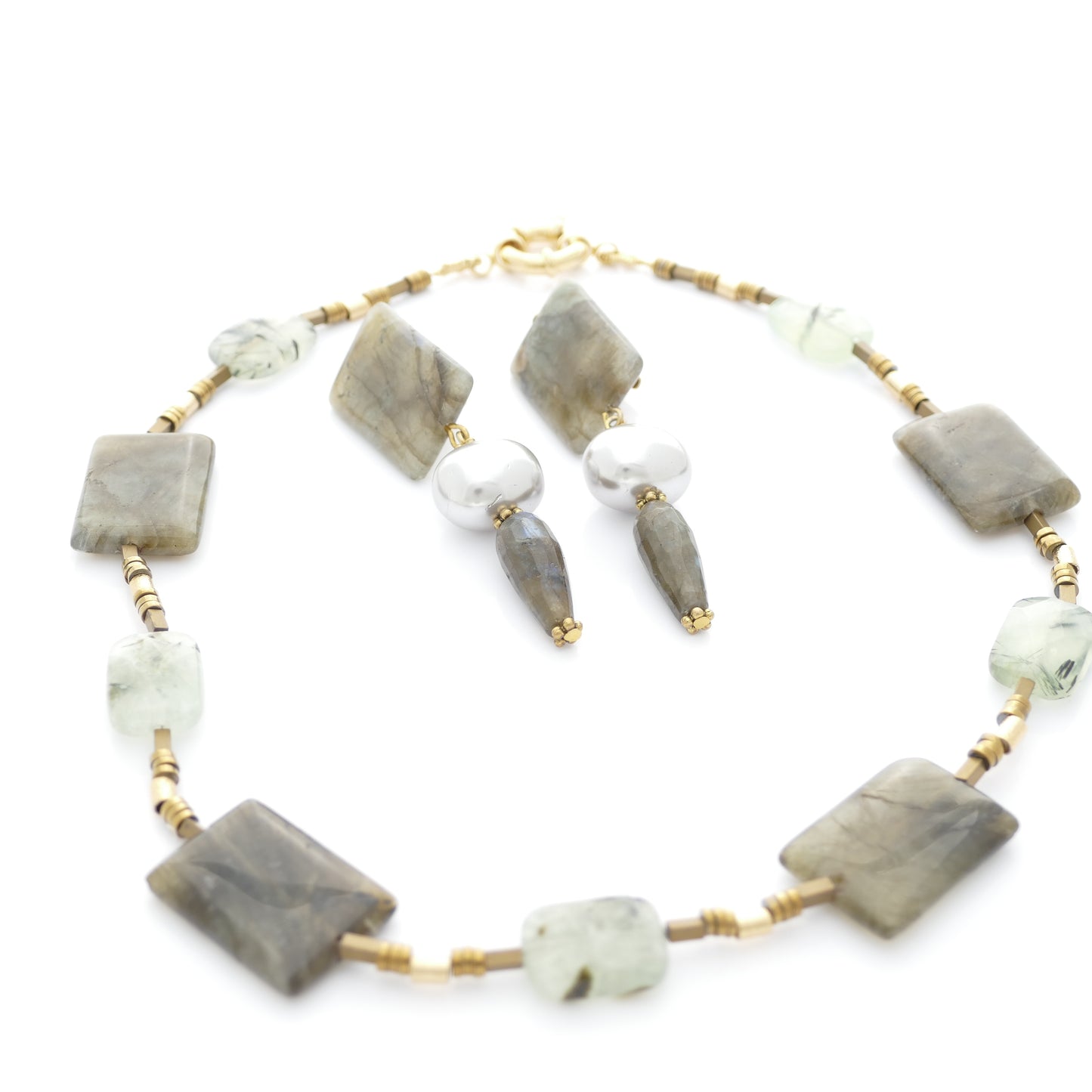 Dandara Labradorit Kette Mit Hämatit Stein