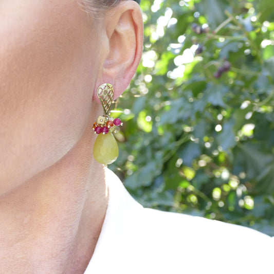 Apfel Grüne Jade Ohrringe