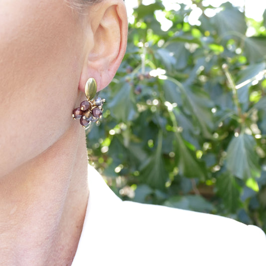 Braun Bronze Traube Ohrringe