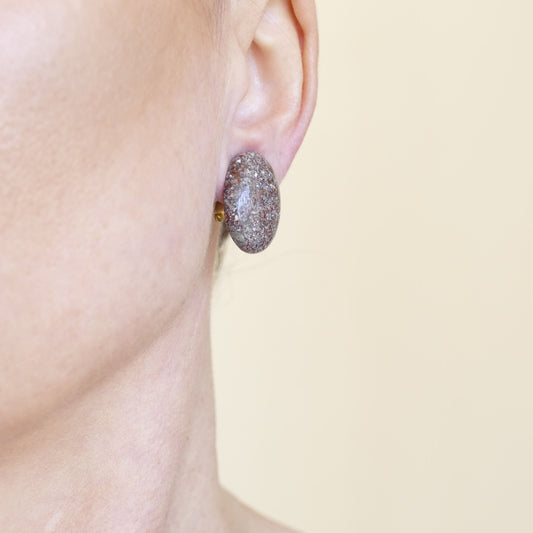 Marmor Ohrringe Ohrclips Braun