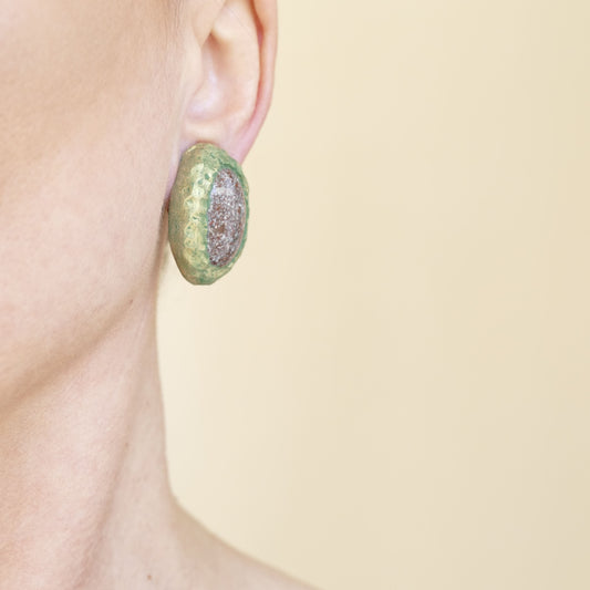 Marmoriti Ohrclips Stein