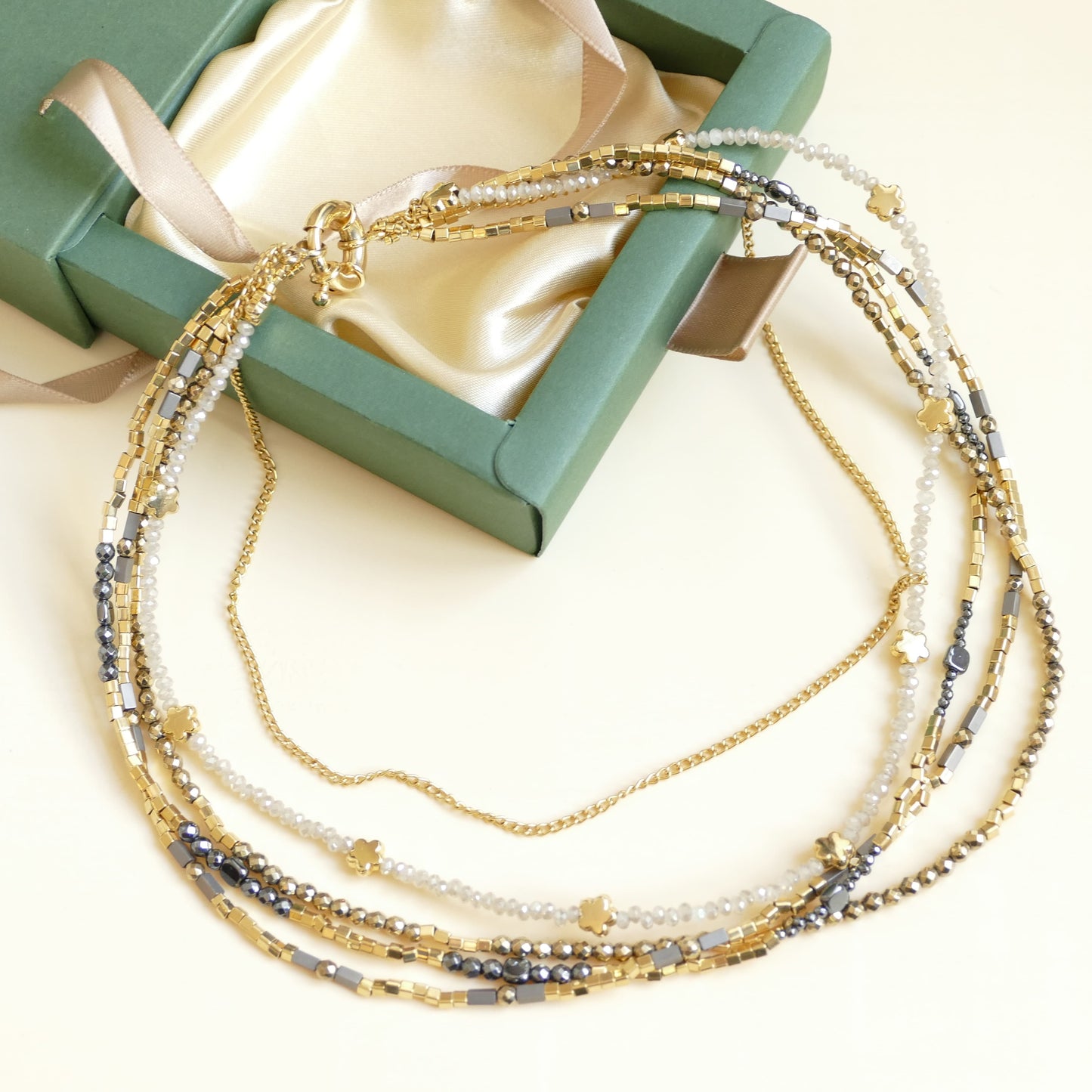Hämatit Gold Kette