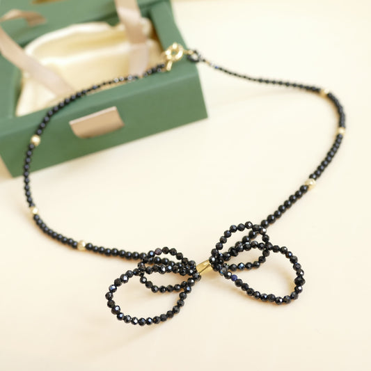 Onyx Schleife Kette