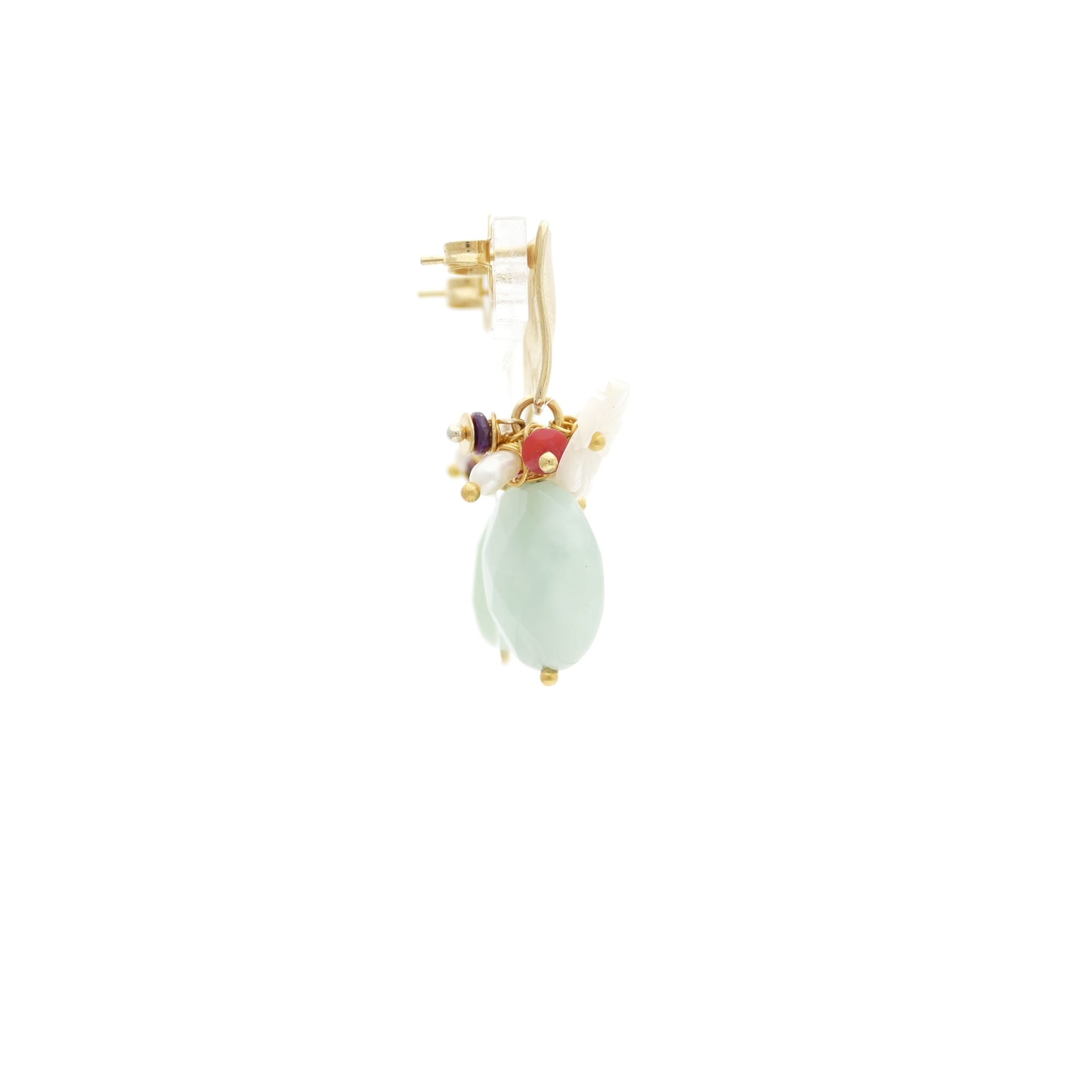 Angeline Ohrringe Gold Mit Perlmutt Blume