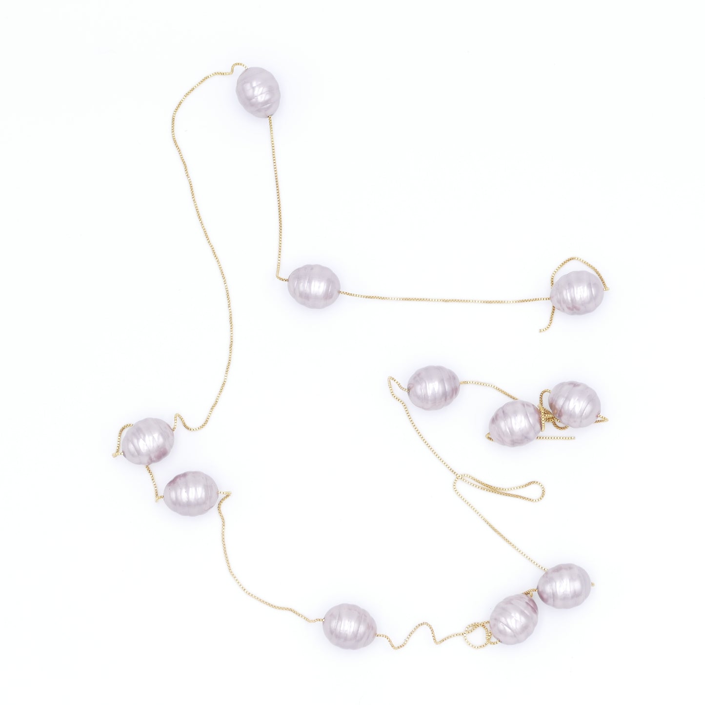 Rosa Set Kette Perlen Mit Ohrringe