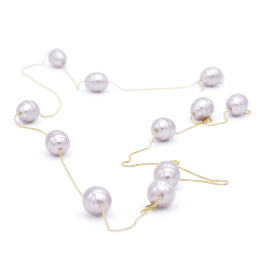 Rosa Set Kette Perlen Mit Ohrringe