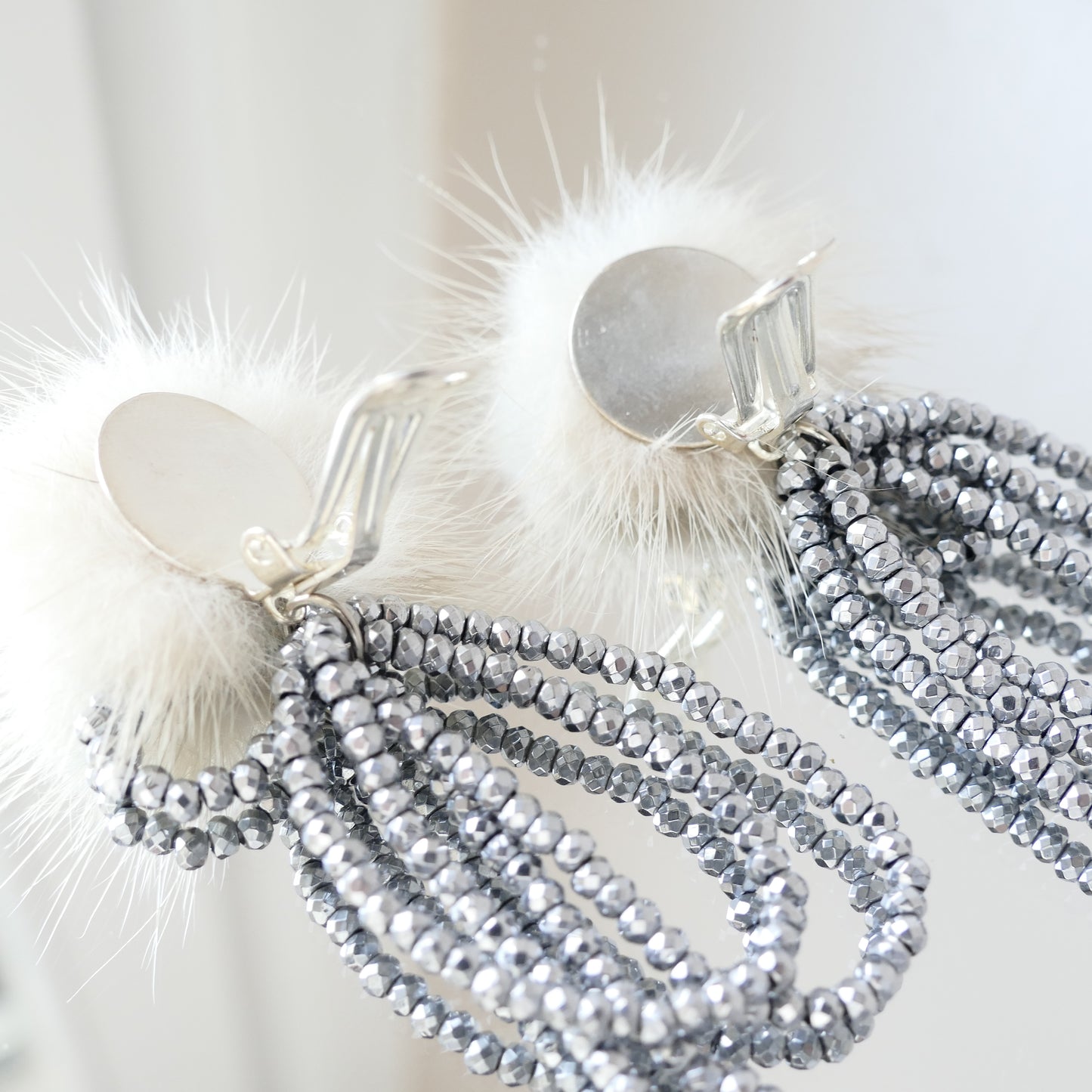 Fanie Ohrclips Hämatit