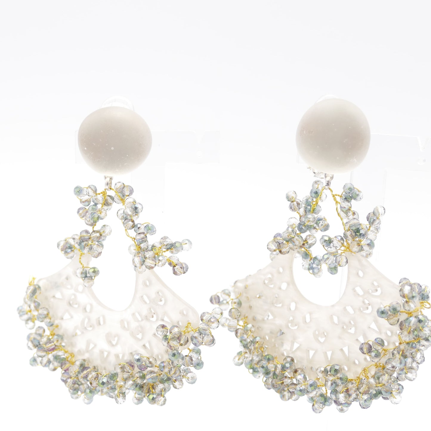 Luani Flower Ohrclips Perle Mit Glasperlen