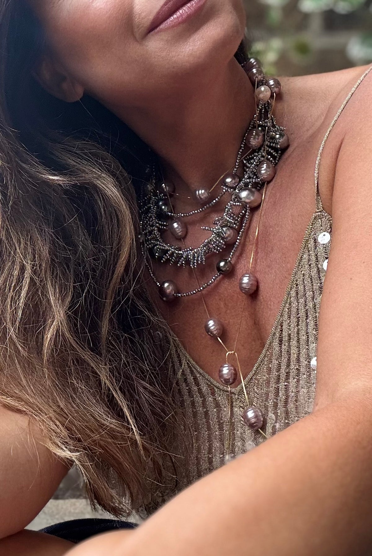 Perla Kette Mit Hämatit Perlen