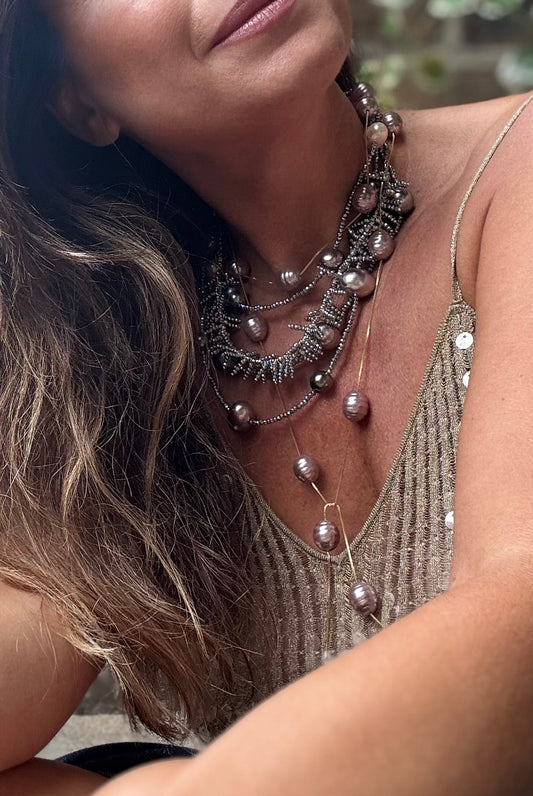 Perla Kette Mit Hämatit Perlen