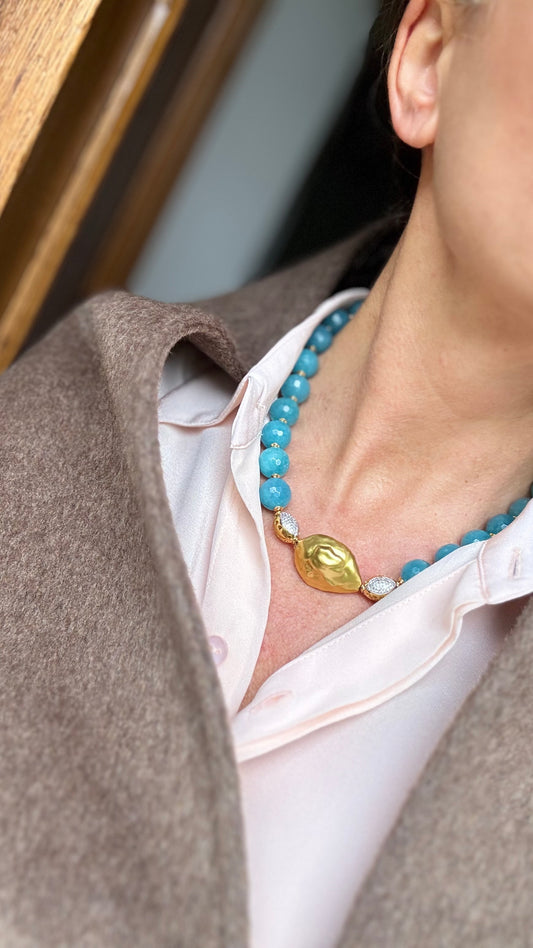 Angelinna Kette Blau Stein