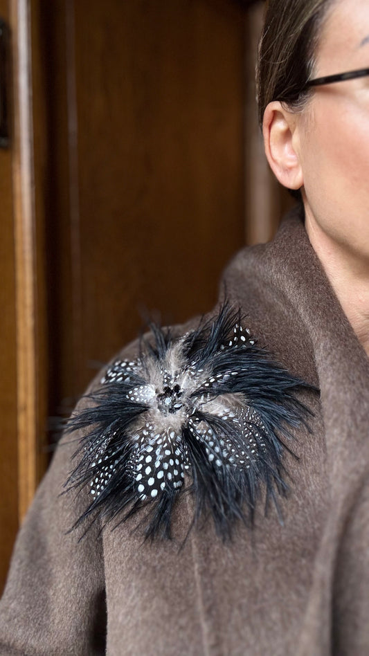 Brosche Federn Florica Strass