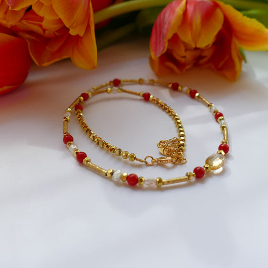 Rita Kette Citrine Mit Perle