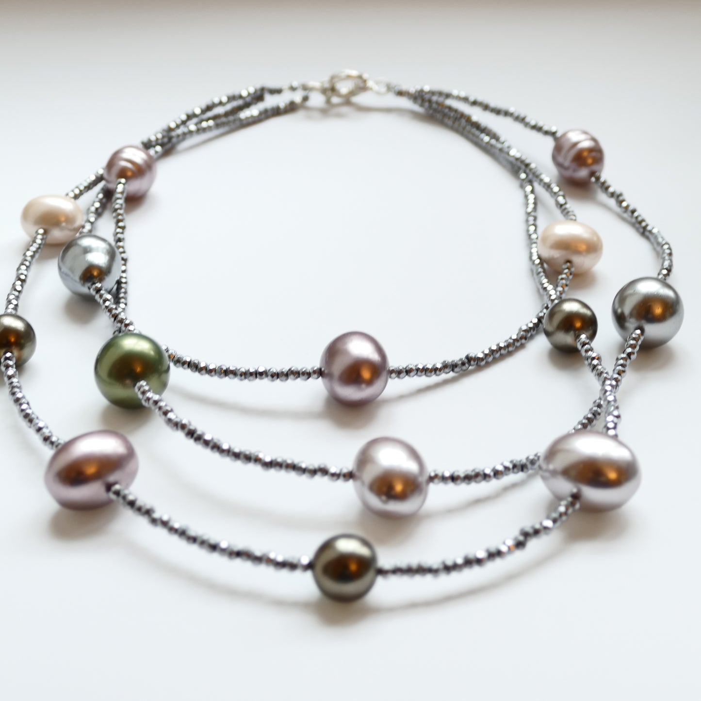 Perla Kette Mit Hämatit Perlen