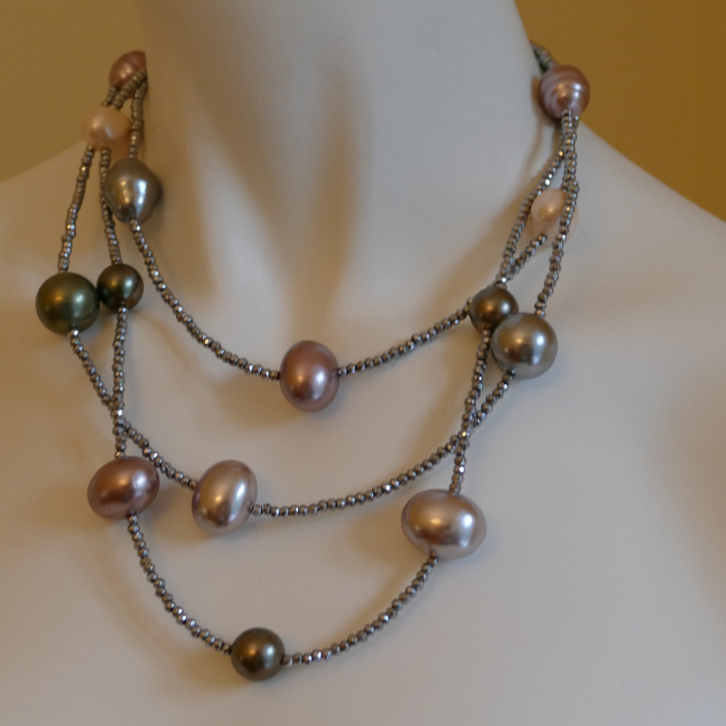 Perla Kette Mit Hämatit Perlen