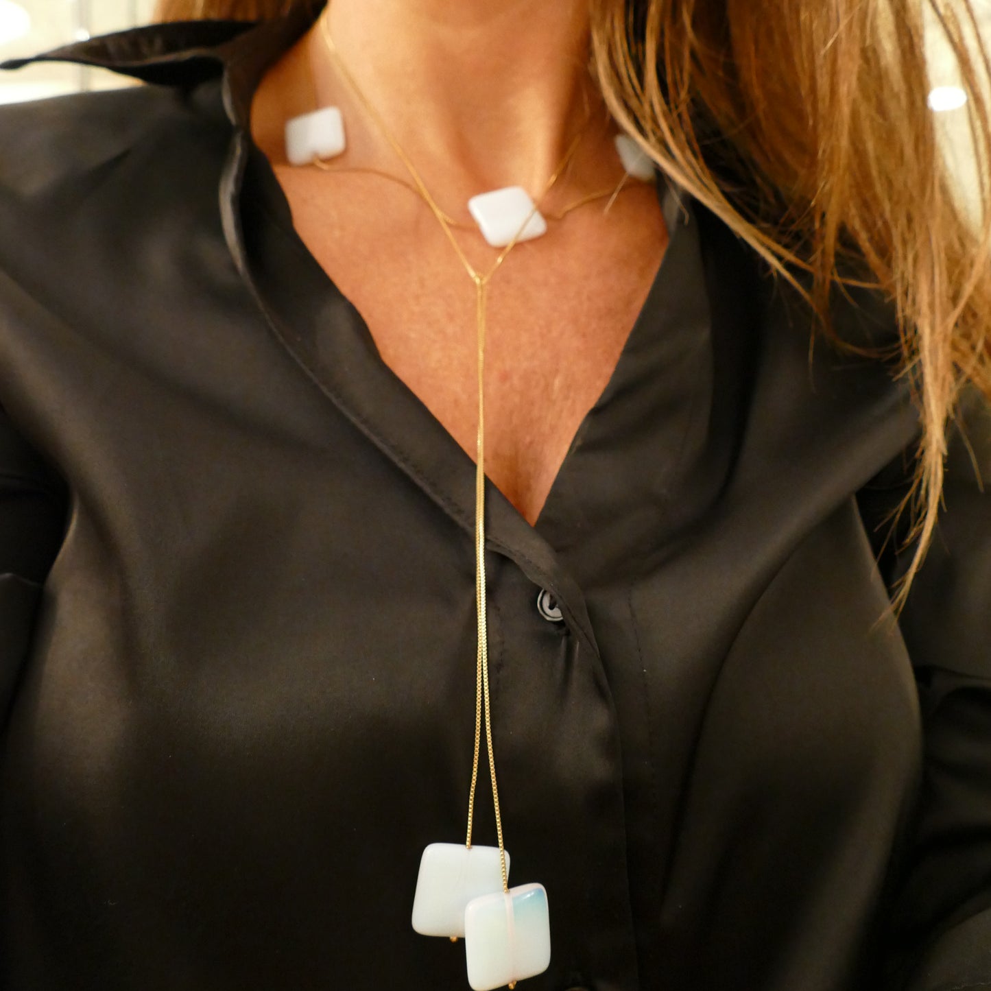 Milu Set Analcim Kette Mit Ohrclips