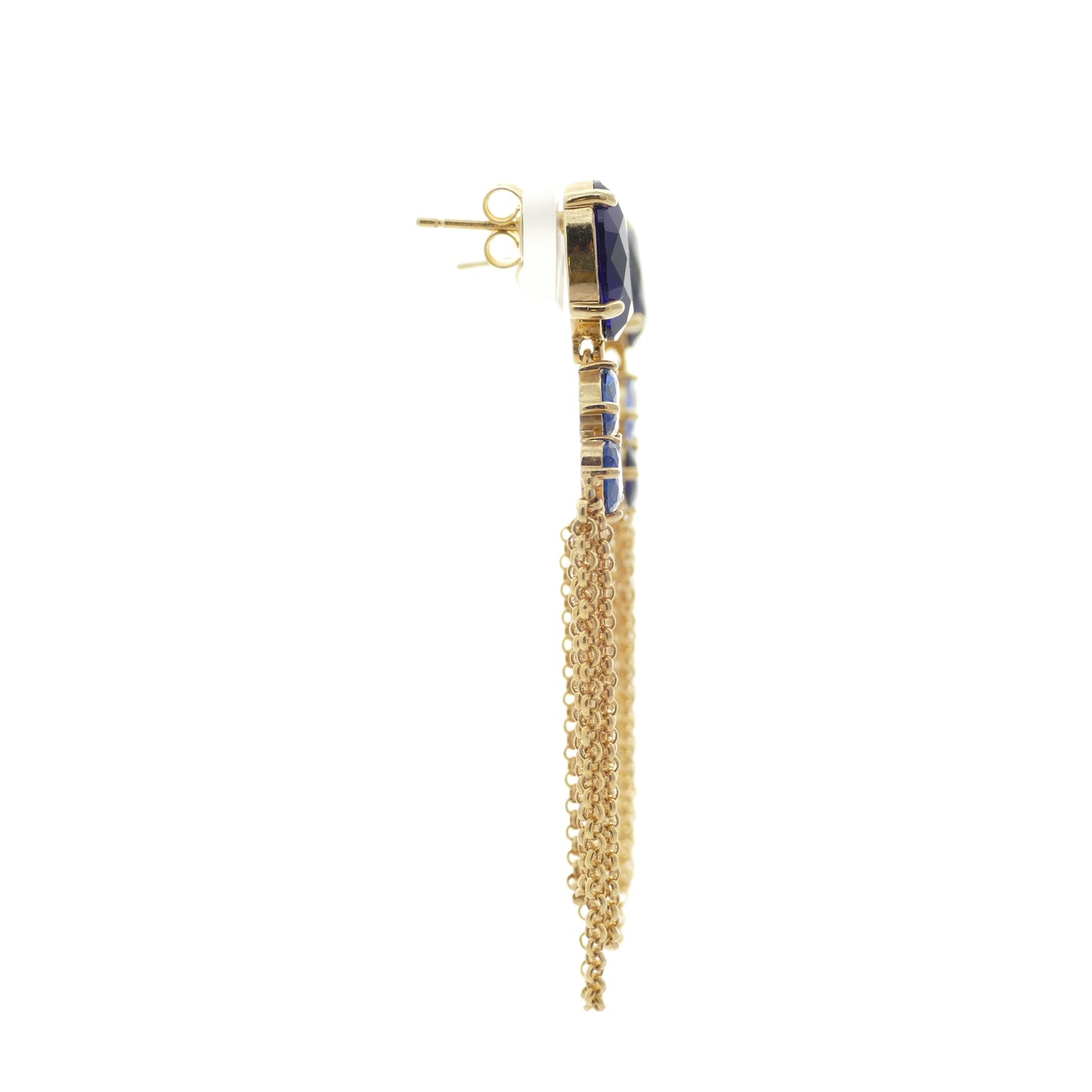 Ohrringe Agatha Ohrstecker Vergoldtem Mit Royal Blau Kristall