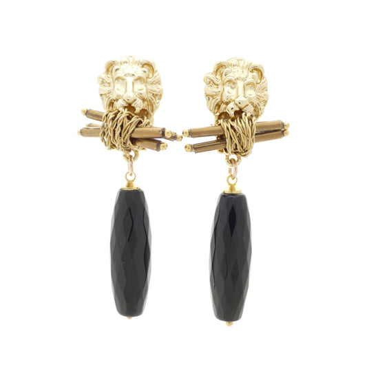 Maya Gold Ohrringe Onyx