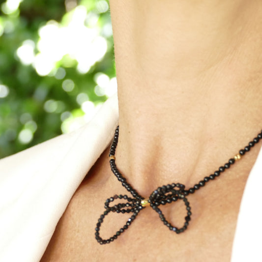 Onyx Schleife Kette