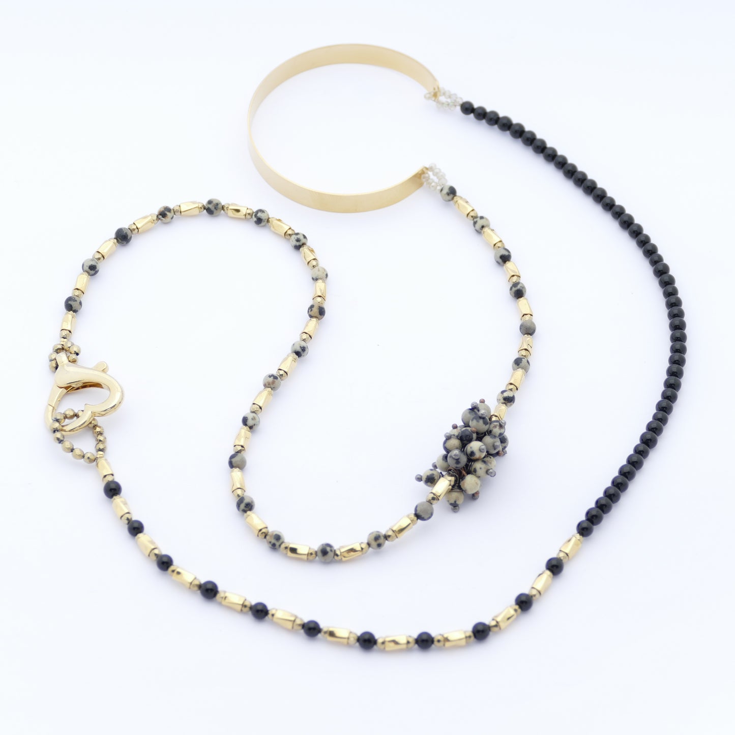 Lana Wickelarmband aus Vergoldetem mit Onyx Stein