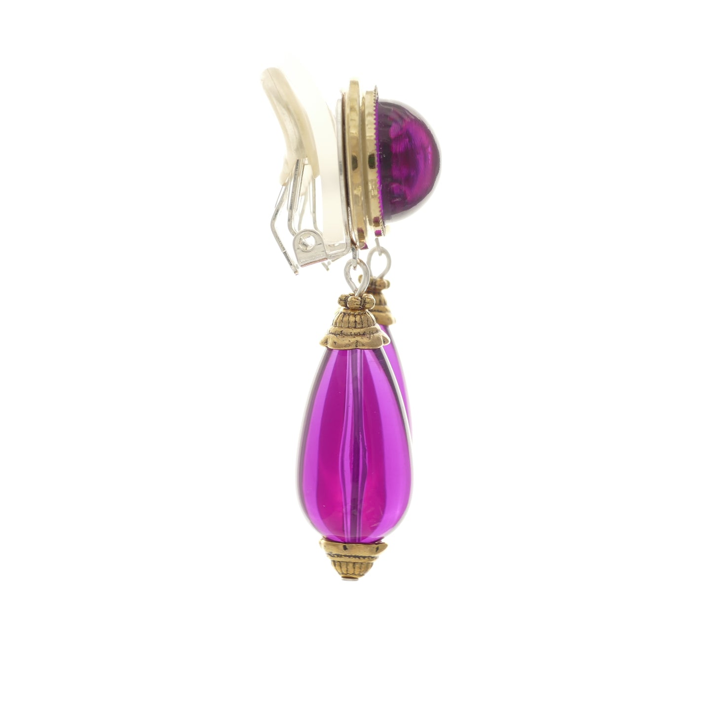 Julia Ohrringe Ohrclips Pink Tropfenform