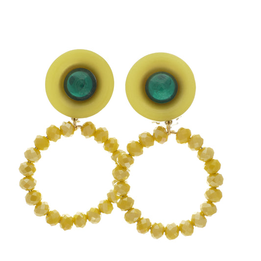 Carla Ohrringe Ohrclips Creole Mit Gelb Perle