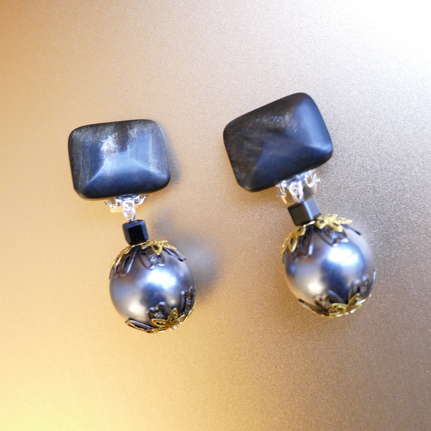 Petra Ohrclips Modeschmuck Ohrringe Perle