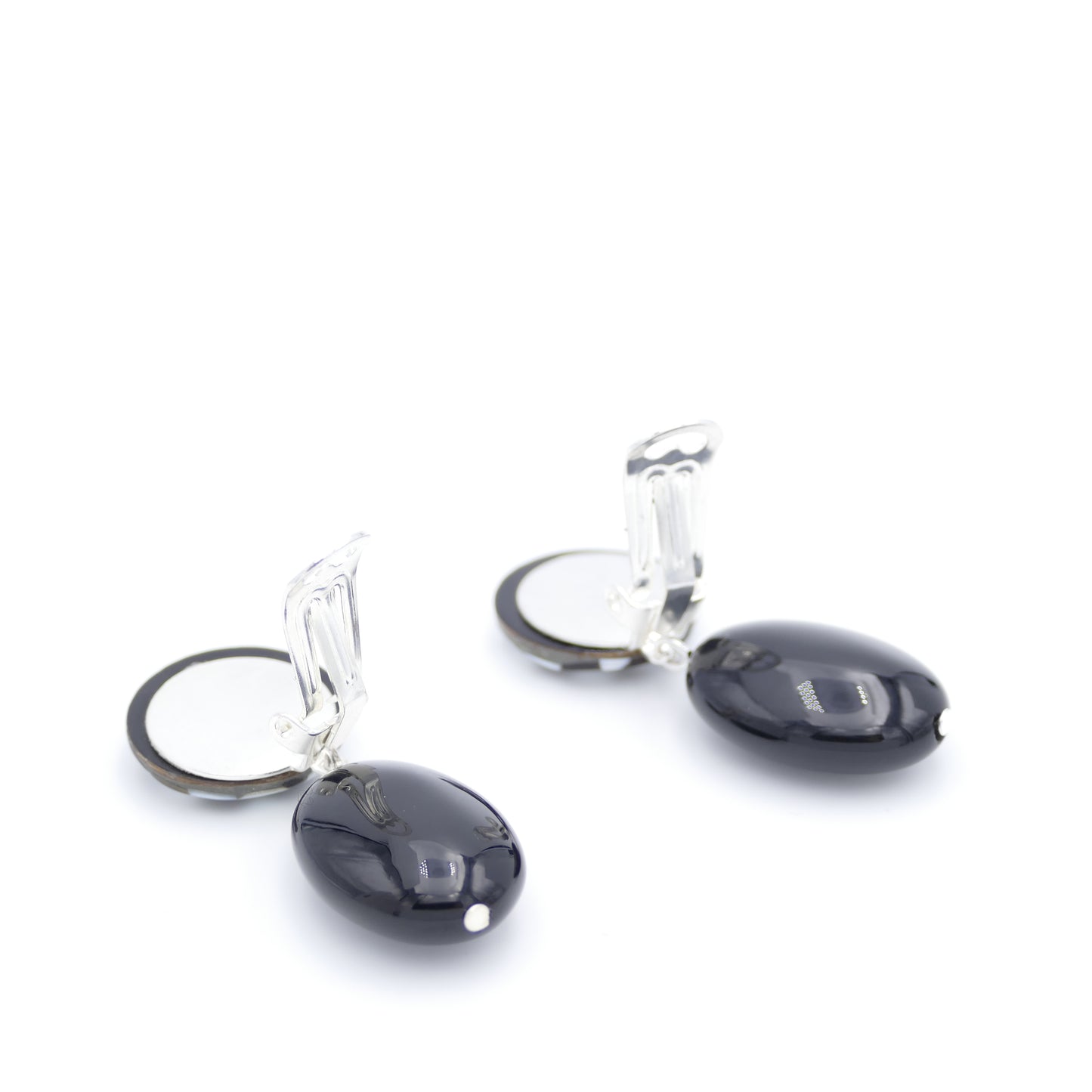 Meluca Ohrringe Ohrclips Mit Schwarz Onyx