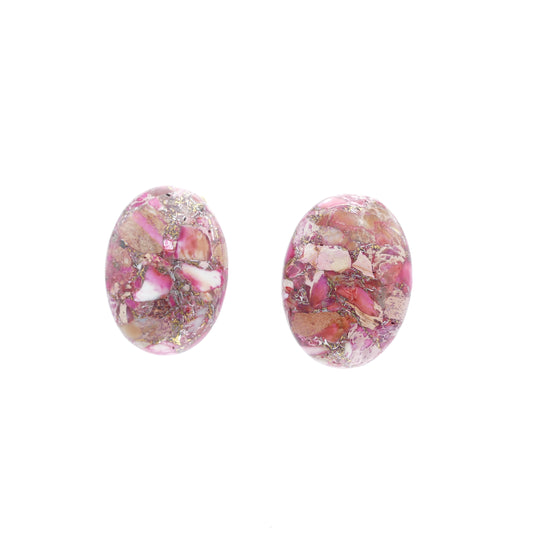 Ohrringe Ohrclips Jaspis Stein Rosa Gold
