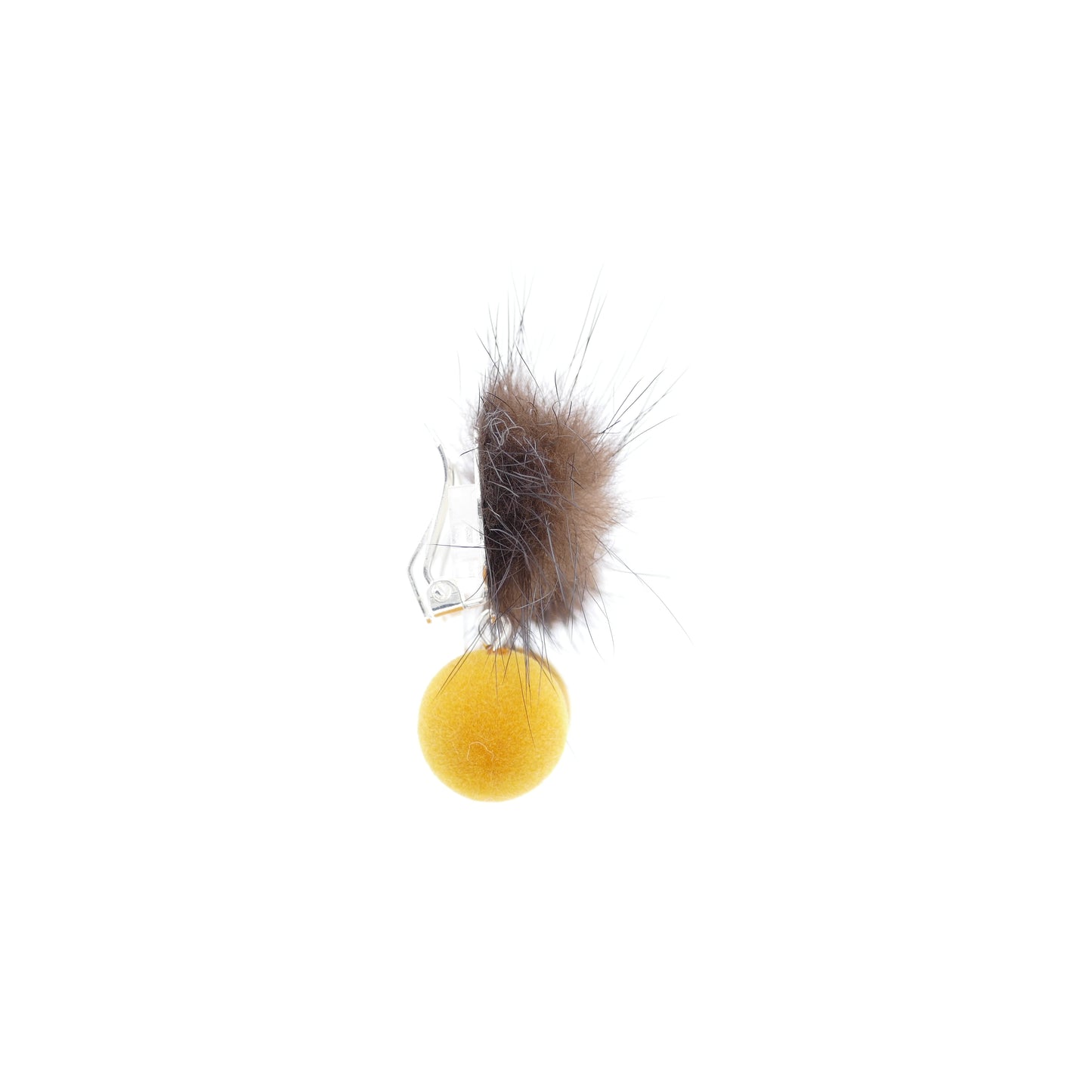 Fell Pelz Ohrclips Pedrita , Leicht Ohrring Mit Orange, Gelbe, Braun Bommel