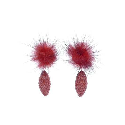 Danara Ohrringe Ohrclips Rot Perle