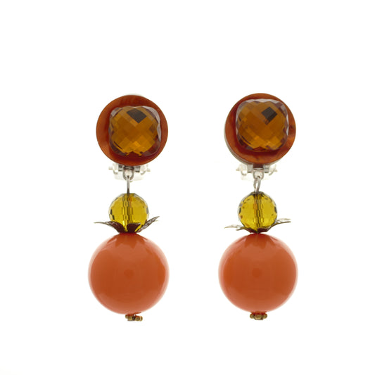 Ohrclips Cremon Orange Perle