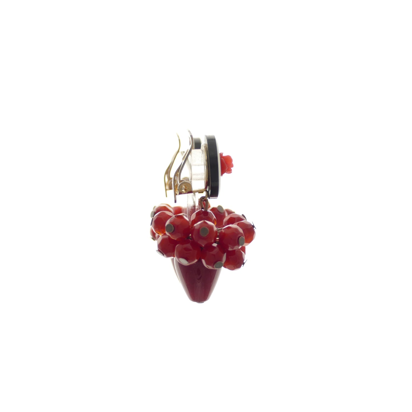 Rot Rosa Ohrclips