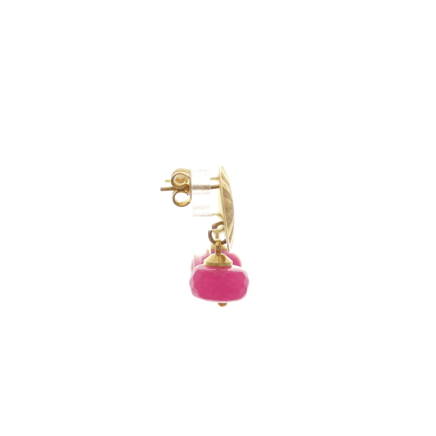 Gold Sol Ohrringe Pink Jade