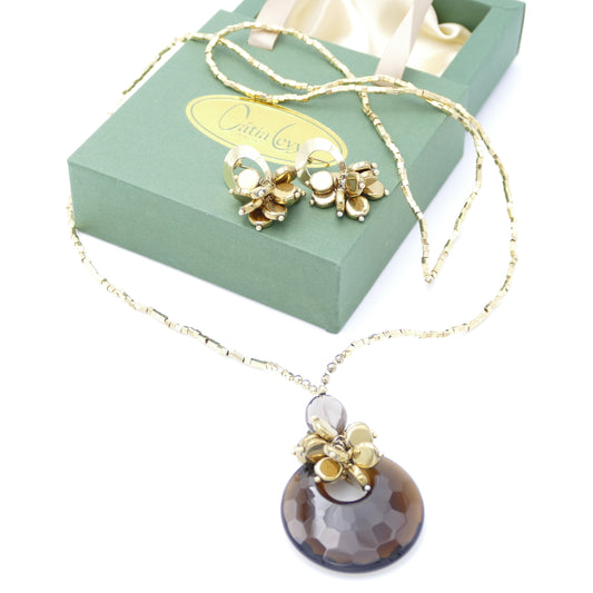 Set Schmuck Kette Mit Ohrringe Hematite