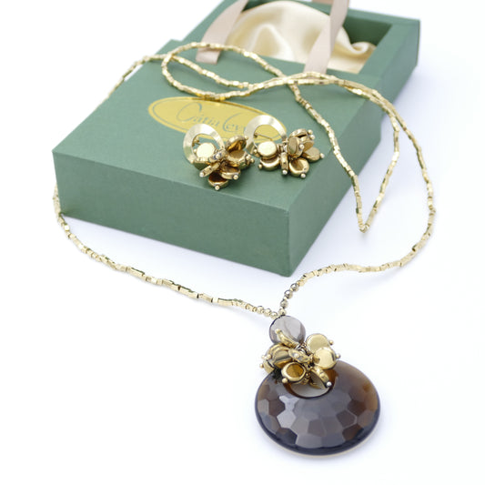 Set Schmuck Kette Mit Ohrringe Hematite