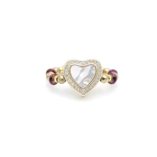 Ring Elara Perlmutt Herz