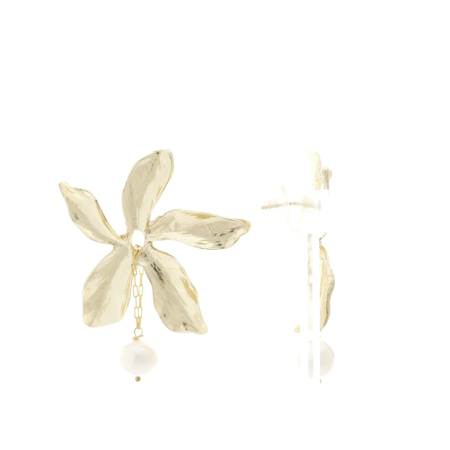 Liula Ohrringe Goldenen Blume mit Perle