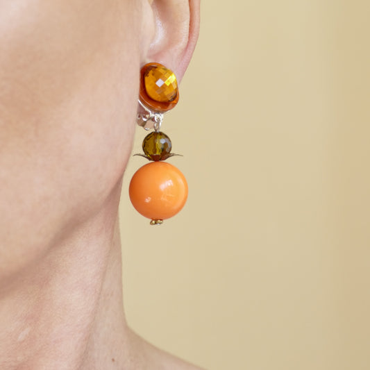 Ohrclips Cremon Orange Perle