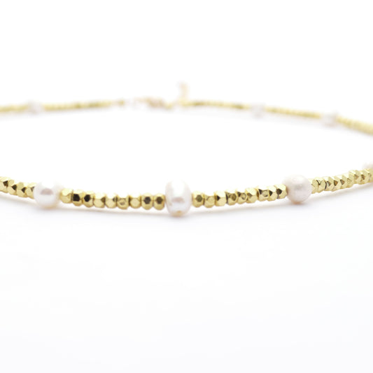 Perloka Kette Gold Mit Süßwasserperlen