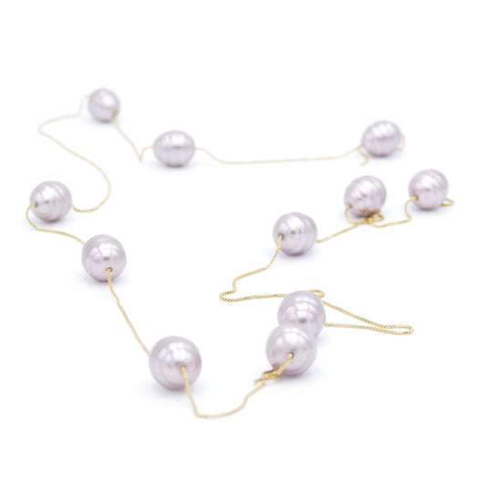 Rosa  Set Kette Perlen Mit Ohrringe