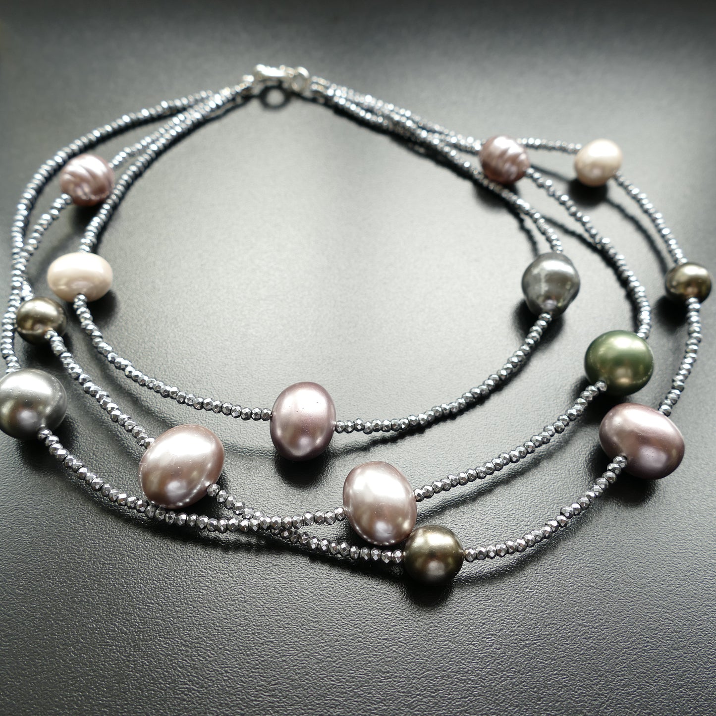 Perla Kette Mit Hämatit Perlen